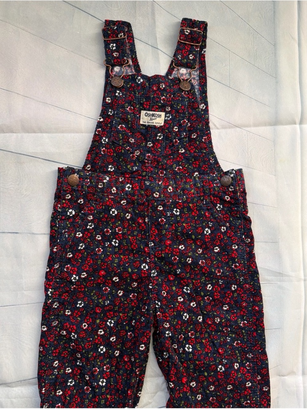 Oshkosh Corduroy Floral Overalls 2T